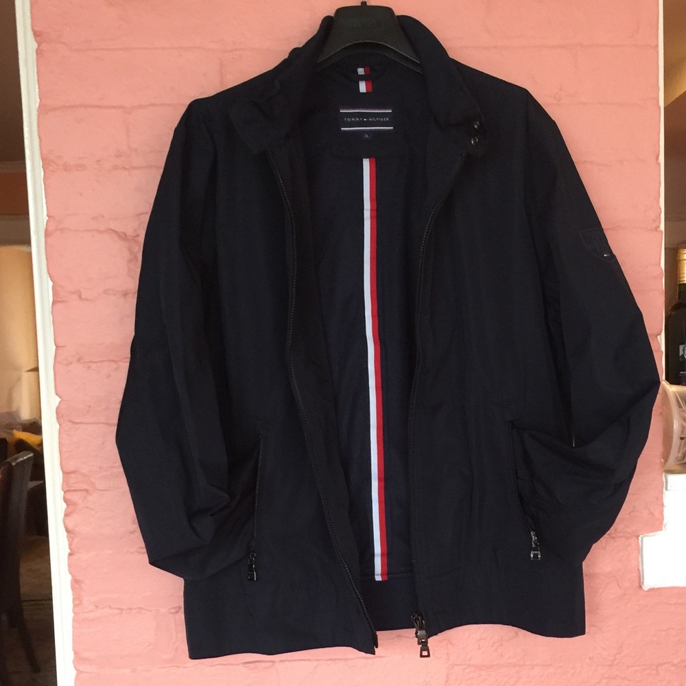Tommy Hilfiger navy nylon light weight jacket